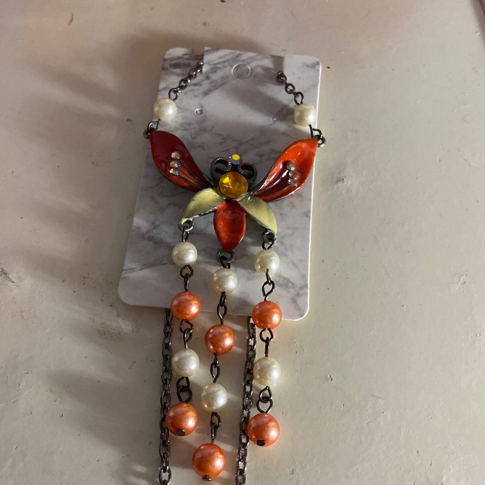 Flower Butterfly necklace